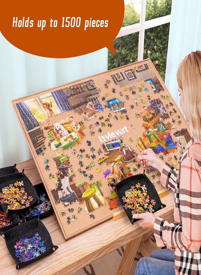 Lavievert Jigsaw Puzzle Board Portable Puzzle Saver for Puzzle Storage, Lightweight & Easy Transport, for 1500 Piece Jigsaws Puzzles (Khaki) - Image 3